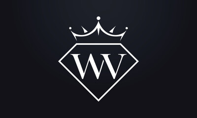 Diamond crown vector. Luxury queen logo for jewelry vector with letters	