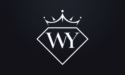 Diamond crown vector. Luxury queen logo for jewelry vector with letters	