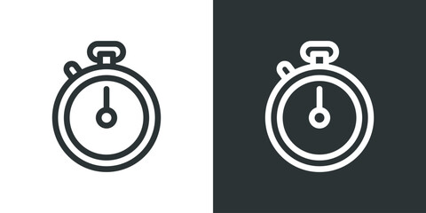 Stopwatch icon on black and white