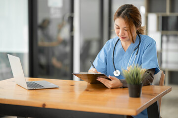 Female nurse doctor Working in a hospital or clinic