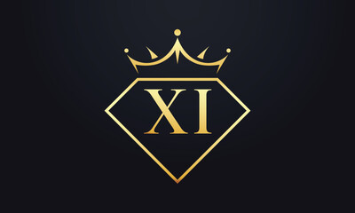 Diamond crown vector. Luxury queen logo for jewelry vector with letters	