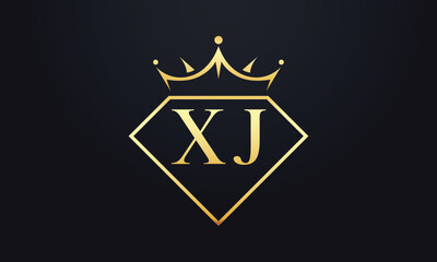 Diamond crown vector. Luxury queen logo for jewelry vector with letters	