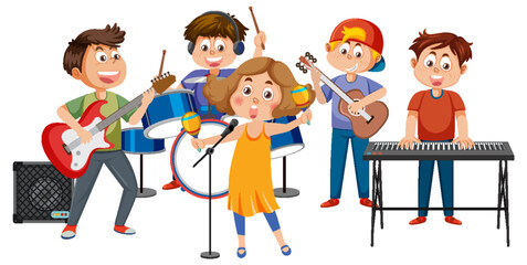 Children playing musical instrument