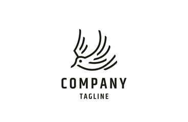 Fly Bird animal logo icon design template flat vector