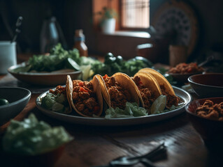 Taco dish and table