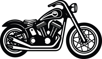 Motorcycle Logo Monochrome Design Style
