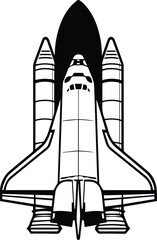 Space shuttle Logo Monochrome Design Style
 - obrazy, fototapety, plakaty