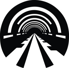 Tunnel Logo Monochrome Design Style
