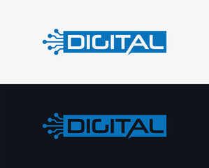 Digital text logo design illustration 