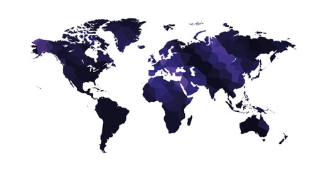 World map colorful vector map silhouette