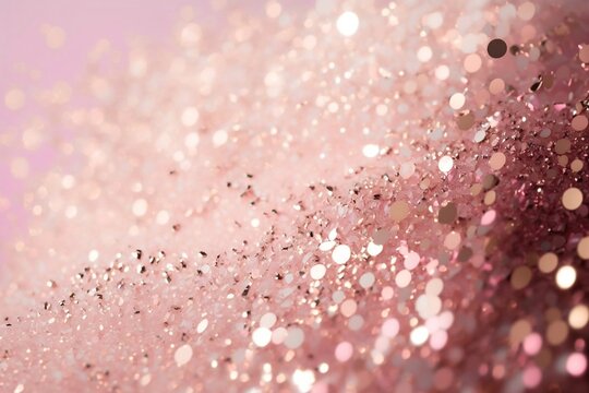Pink lights background texture abstract Christmas decoration. Beautiful bright winter sparkle bokeh, 3d rendering of Generative Ai.