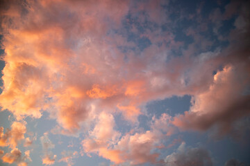 Photographic shot of the colors of the clouds at sunset
