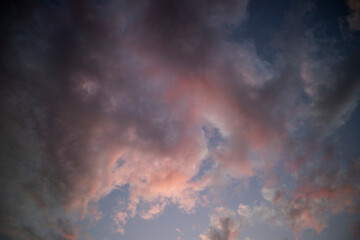 Photographic shot of the colors of the clouds at sunset