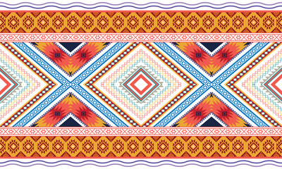 Geometric ethnic flower pattern for background,fabric,wrapping,clothing,wallpaper,Batik,carpet,embroidery style.