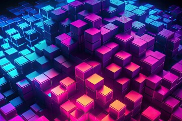 colorful cube pattern with various hues and shades. Generative AI