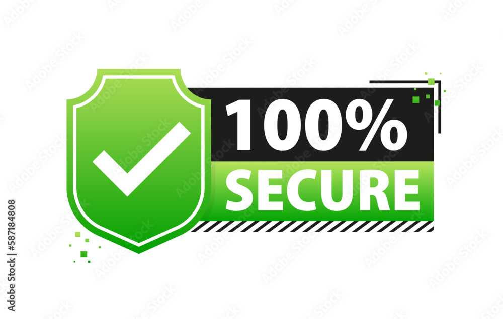 Poster 100 percent secure label maximum data protection and security