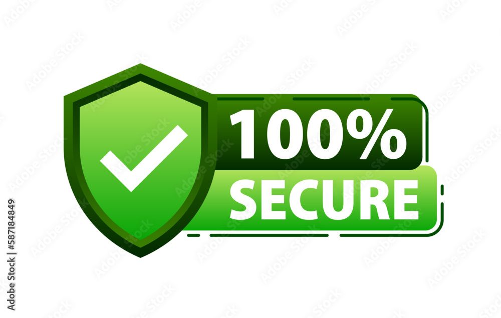 Poster 100 percent secure label maximum data protection and security