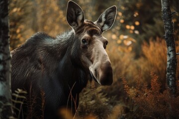 Moose Elg Swedish Wild Nature. Generative AI