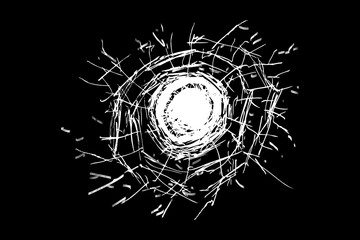 abstract crack glass background, simple vector hand draw sketch