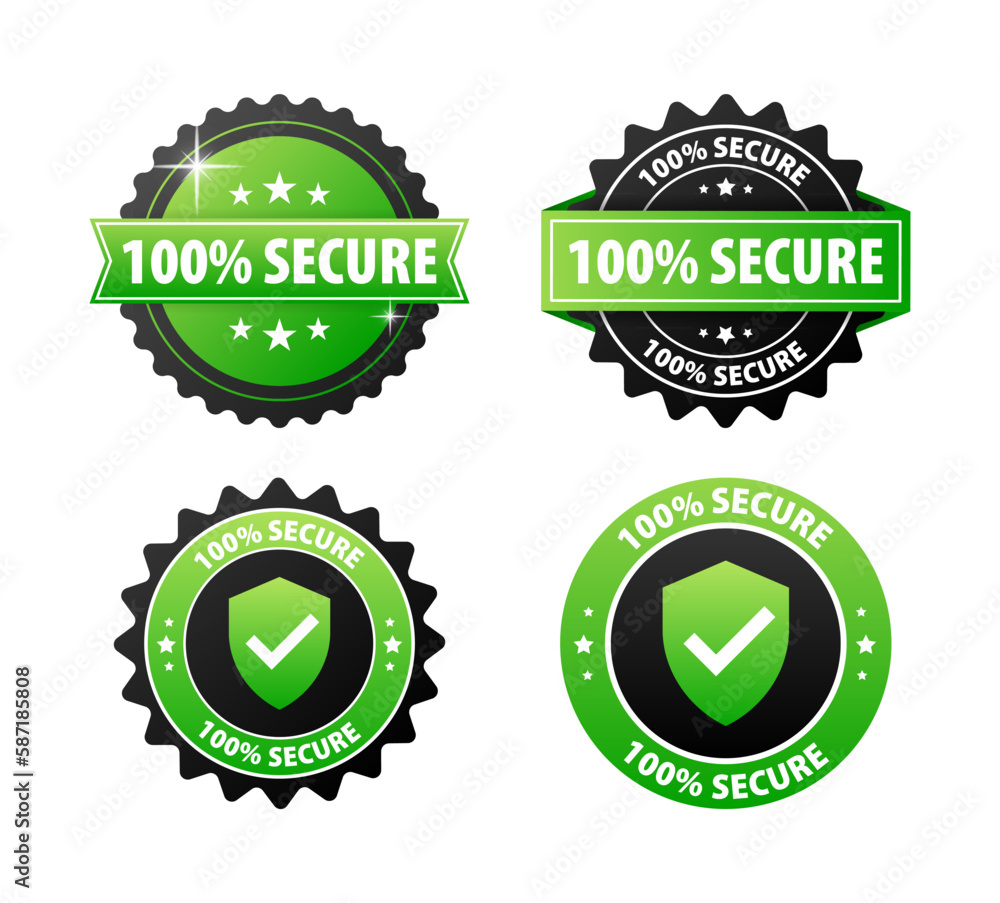 Poster 100 percent secure label maximum data protection and security