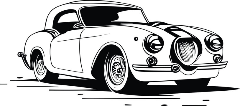 Classic Sports Car Logo Monochrome Design Style

