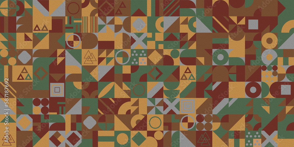 Aufkleber retro pattern of different shapes. colorful vector mosaic backdrop. geometric hipster retro backgrou