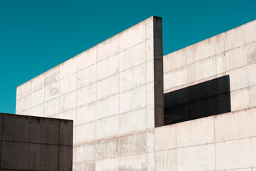 Reinforced concrete structures in a public space in Zaragoza, Spain.