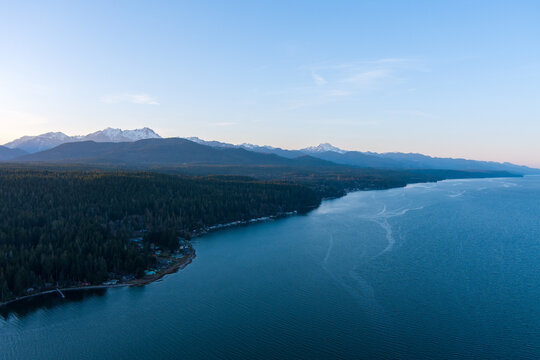 The Puget Sound And The Olympic Mountains At Sunset