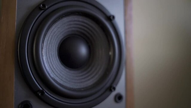 Audio speakers making loud sound music