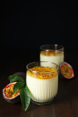 Concept of delicious food - Passion fruit mousse