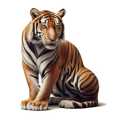 tiger on white background