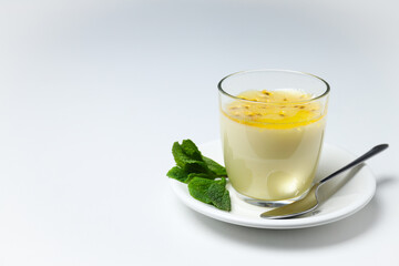 Concept of delicious food - Passion fruit mousse