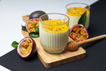 Concept of delicious food - Passion fruit mousse