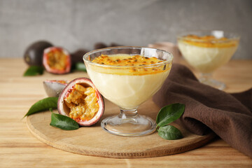 Concept of delicious food - Passion fruit mousse