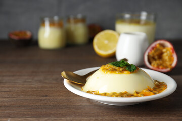 Concept of delicious food - Passion fruit mousse