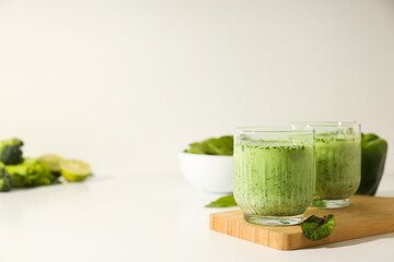 Green detox smoothie, concept of healthy nutrition and healthy lifestyle