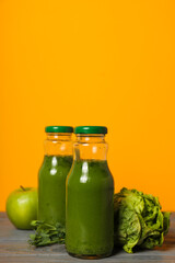 Green detox smoothie, concept of healthy nutrition and healthy lifestyle