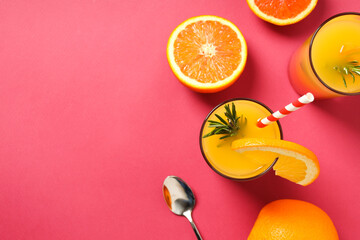 Orange cocktail, concept of fresh delicious summer citrus cocktail