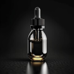 Mockup for a cosmetic dropper bottle. Drop of medical serum, Generative AI.