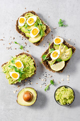 Avocado and Quail Egg Toasts, Healthy Snack or Breakfast