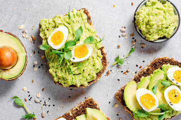 Avocado and Quail Egg Toasts, Healthy Snack or Breakfast