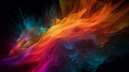 Fototapeta premium Waves of colorful plasma flowing smoothly. Illustration. Generative AI