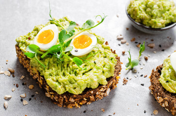 Avocado and Quail Egg Toasts, Healthy Snack or Breakfast