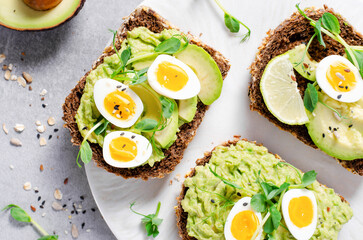 Avocado and Quail Egg Toasts, Healthy Snack or Breakfast