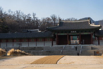 Gyeonghuigung or Gyeonghui Palace Entrance during winter evening at Jongno-gu , Seoul South Korea : 8 February 2023