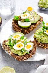 Avocado and Quail Egg Toasts, Healthy Snack or Breakfast