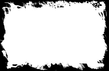 Grunge style frames are black on a white background