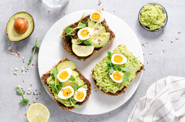 Avocado and Quail Egg Toasts, Healthy Snack or Breakfast