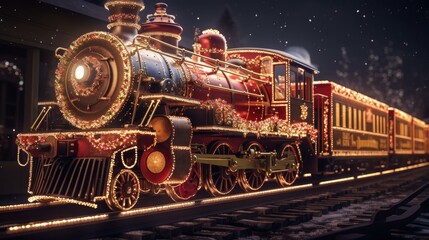 christmas train. Created with Generative AI.
