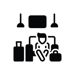 Black solid icon for guests  